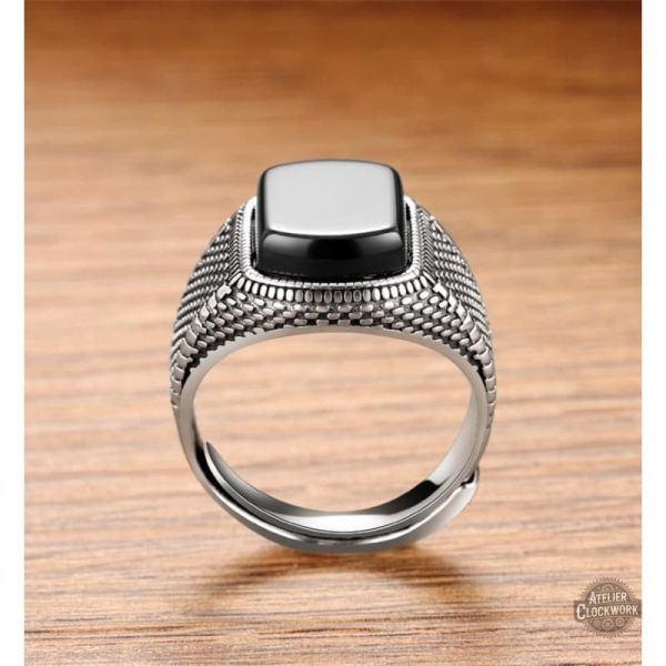 Bijou élégant dandy en argent et onyx