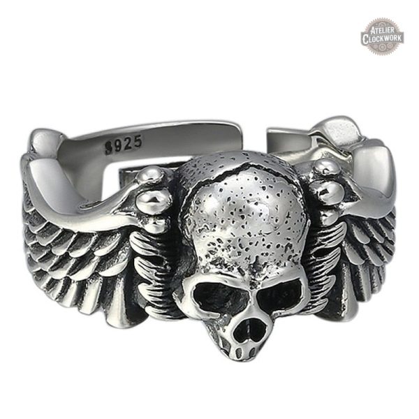 Bague Biker Homme - Hell Rider en style steampunk