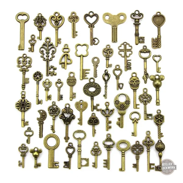 Détails raffinés des clefs steampunk vintage