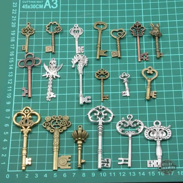 Accessoires de clefs Steampunk pour créations manuelles