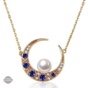 Pendentif Steampunk Croissant de Lune pour femme
