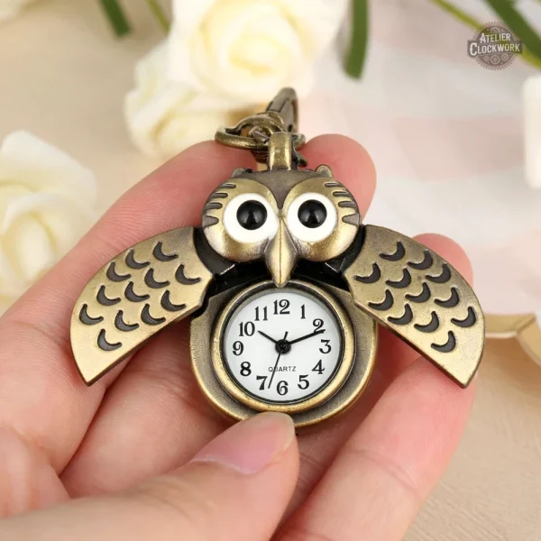 Collier montre féminin Petit Hibou design steampunk