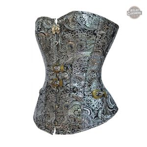 Bustier Steampunk Argenté pour femme élégante