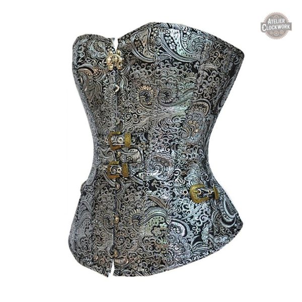 Bustier Steampunk Argenté pour femme élégante