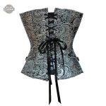 Corset argenté à motifs de feuilles pour look futuriste