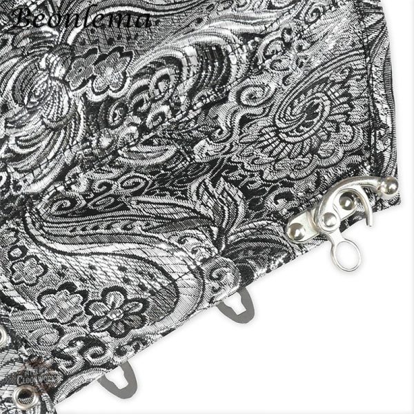 Corset femme Steampunk avec détails en feuilles d'argent