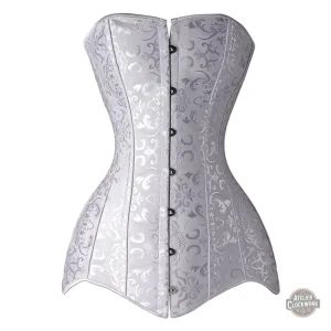 Corset Satin Blanc - Constance, style steampunk féminin