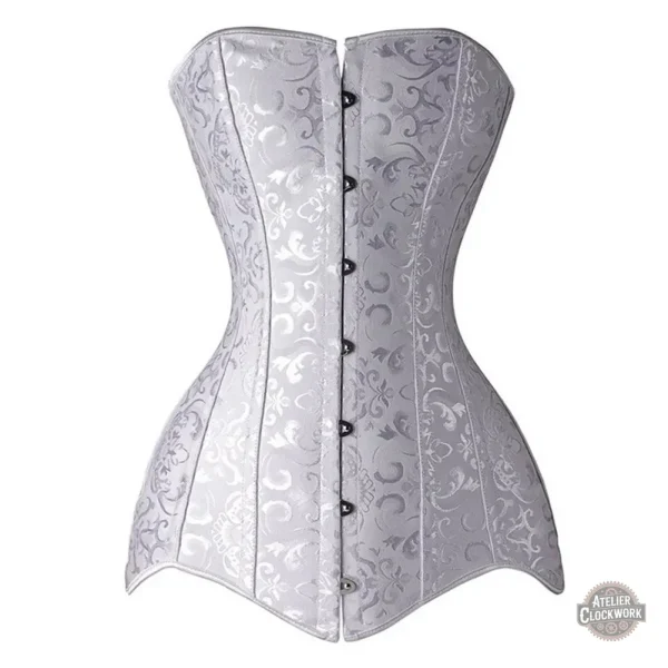corset-blanc-sans-bretelle-steampunk-store-1 Corset Satin Blanc - Constance, style steampunk féminin