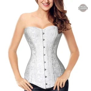 Corset Constance en satin blanc pour look vintage
