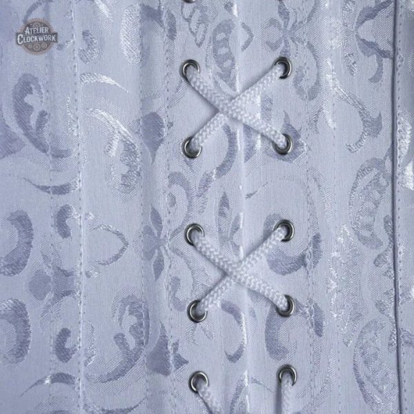Constance, corset blanc en satin pour une silhouette raffinée
