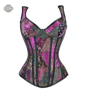 Corset violet steampunk éblouissant pour femme
