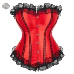 Corset vintage rouge pour femme steampunk