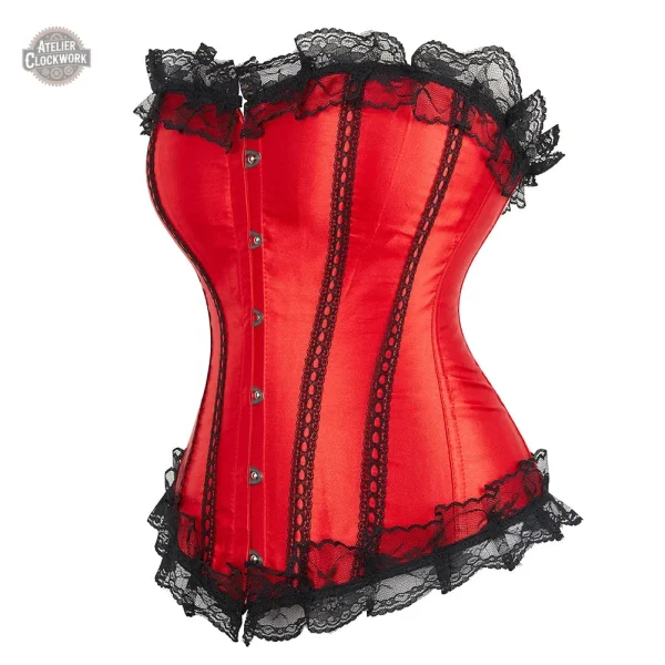 Bustier rouge à l'esthétique d'époque