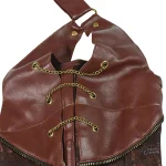 Bustier steampunk en cuir noir