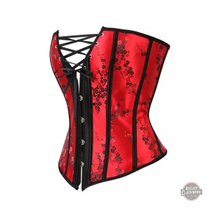Décolleté Corset Rouge pour Femme