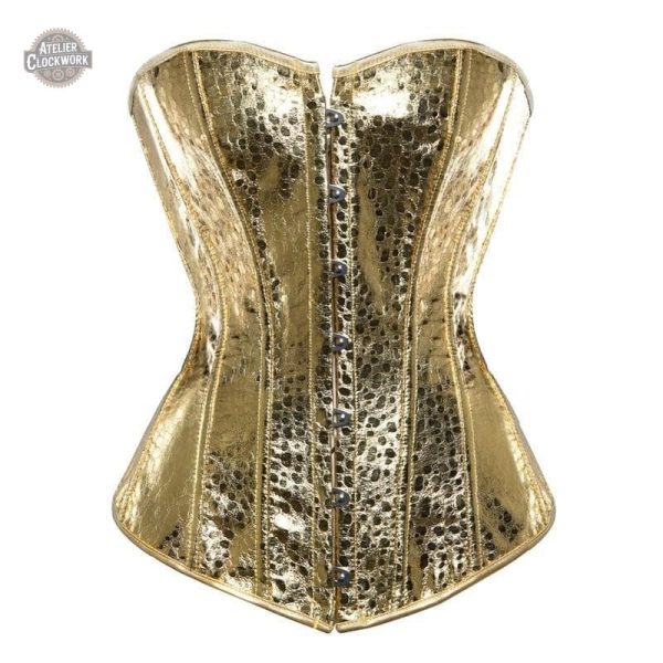 corset-dore-steampunk-store-1 Corset Bustier Doré - Style Steampunk Élégant