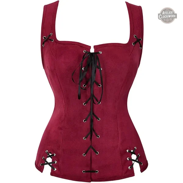Corset en daim, essentiel pour le style vintage féminin