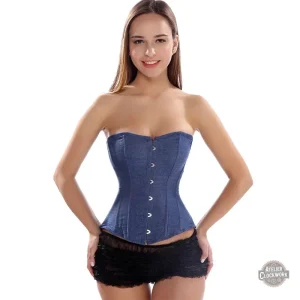 Corset steampunk en denim, charme intemporel