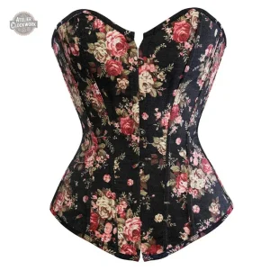 Corset fleuri - Fleurs du Mal, style steampunk femme