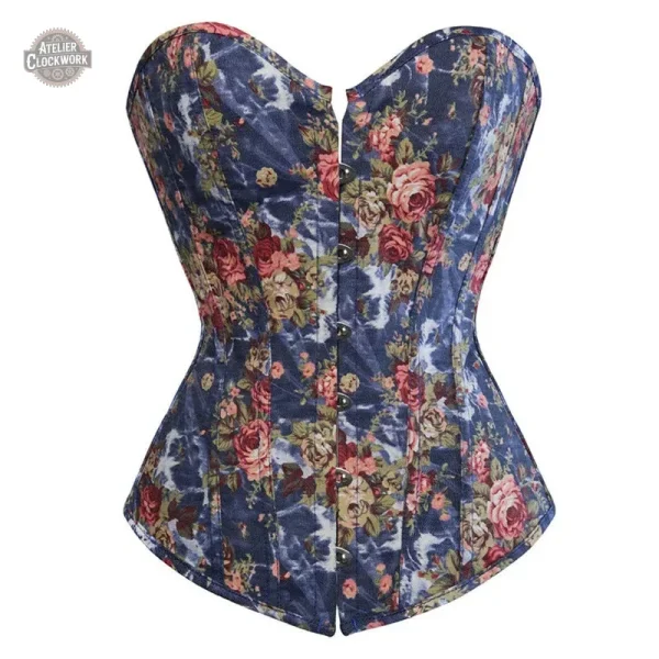 Corset femme fleuri, harmonie entre passé et futur