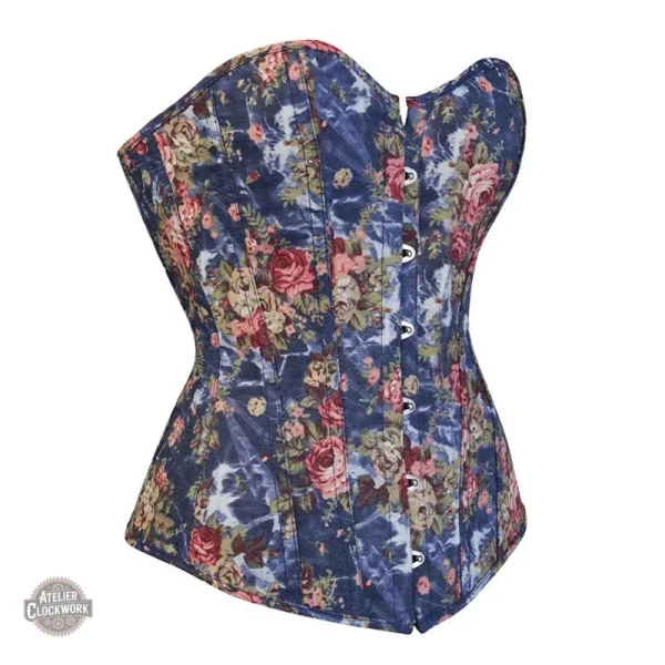 Corset floral, inspiration steampunk pour femme