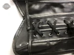 Corset féminin en cuir noir, style steampunk