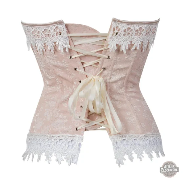 Corset blanc avec motifs jacquard pour femme