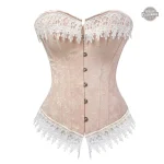 Corset Steampunk en dentelle blanche raffinée