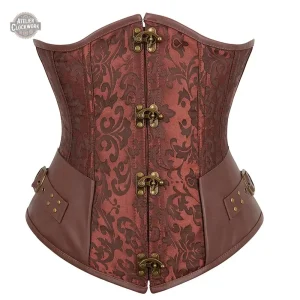 Corset marron steampunk underbust pour femme