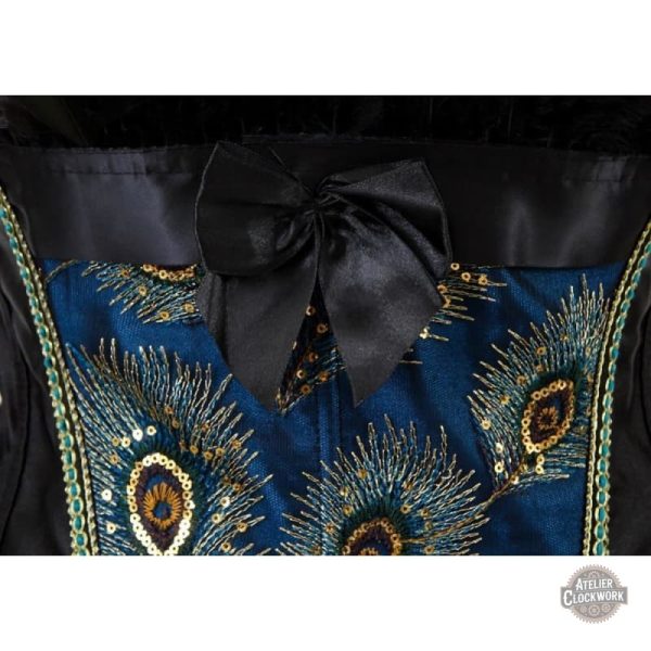 Corset coloré avec design de paon royal