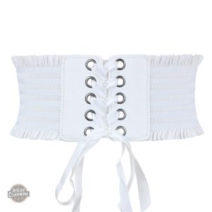 Ceinture Serre Taille Blanc Steampunk pour femme
