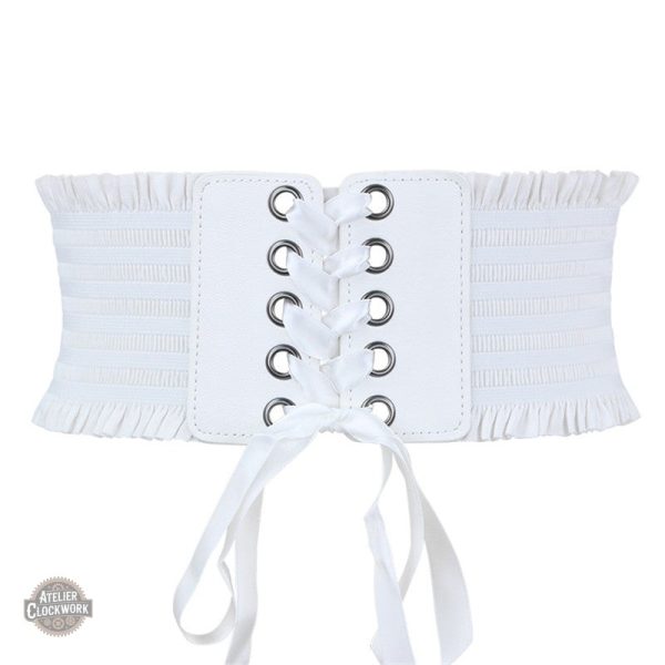 corset-serre-taille-blanc-1 Ceinture Serre Taille Blanc Steampunk pour femme
