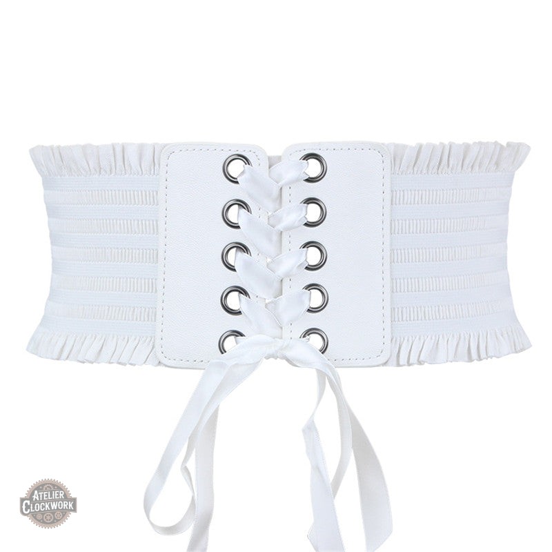 Ceinture Serre Taille Blanc Steampunk pour femme