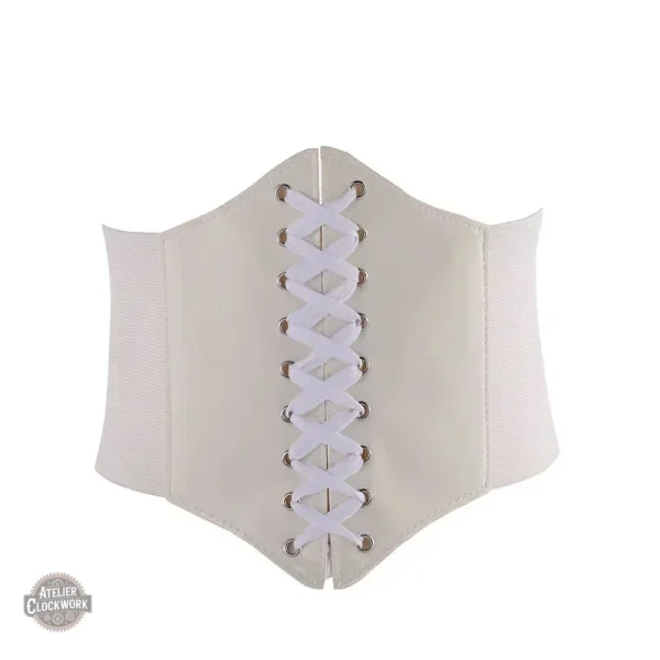 Serre-taille chic en cuir, idéal pour une allure vintage moderne