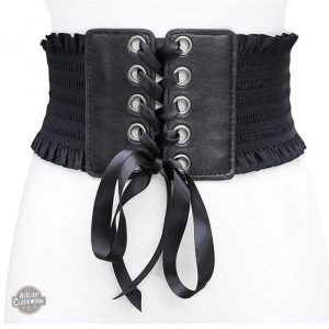 Corset noir élégant pour un style steampunk