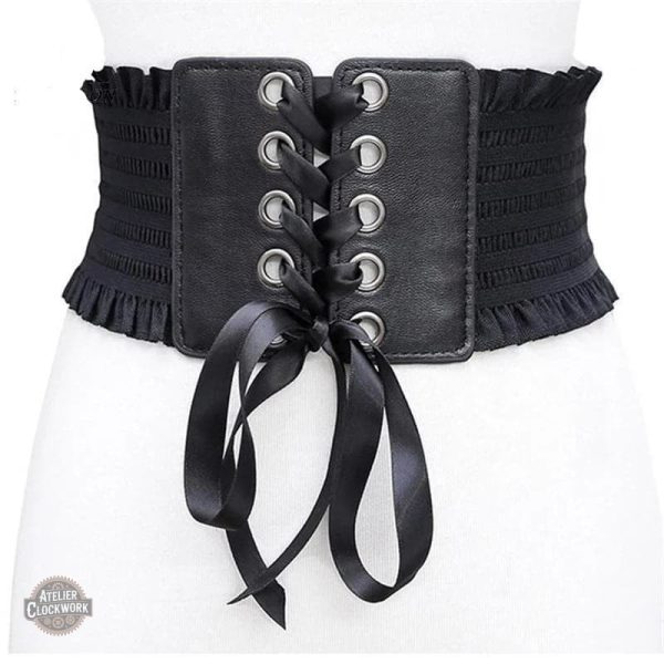 Corset noir élégant pour un style steampunk
