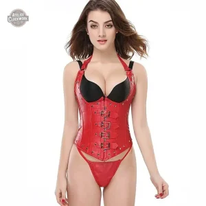Corset femme rouge inspiré du steampunk