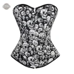 Corset Tête de Mort - overbust avec motifs de crânes