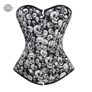 Corset Tête de Mort - overbust avec motifs de crânes