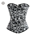 Overbust corset garni de crânes pour un look unique