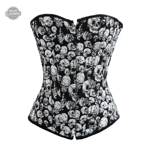Overbust corset garni de crânes pour un look unique