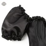 Corset noir Irène Adler, accessoire steampunk essentiel