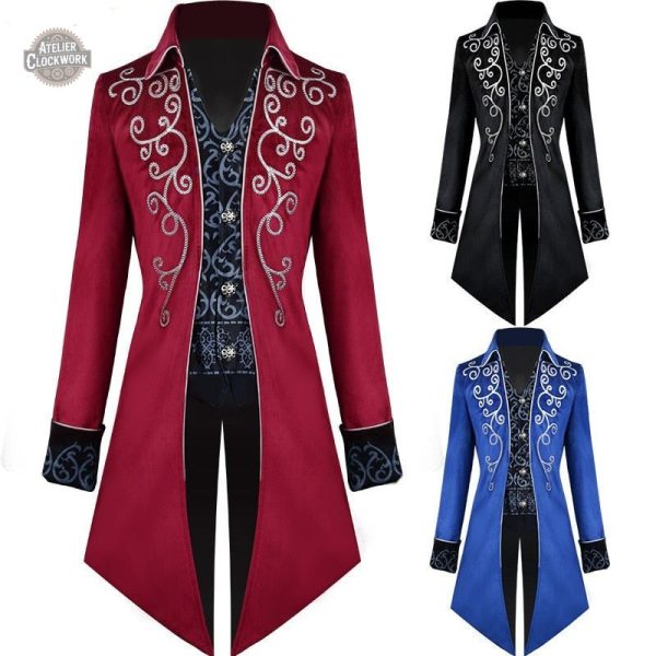 Redingote homme steampunk élégante en noir