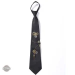 Cravate gothique zippée noire style steampunk