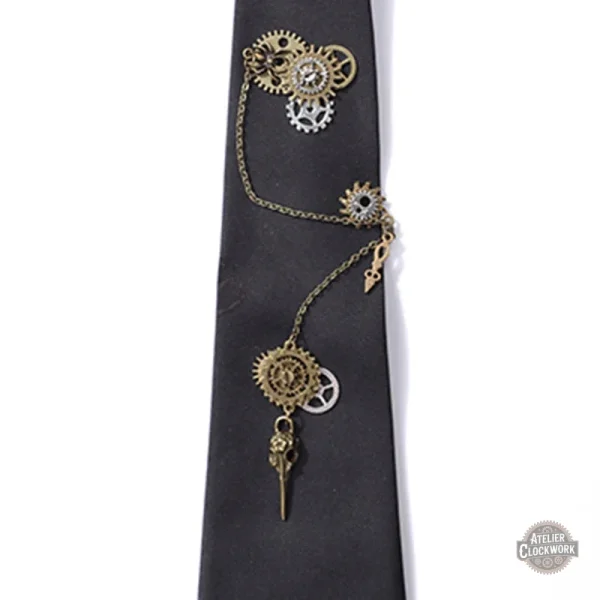 Cravate noire tendance gothique pour un look steampunk