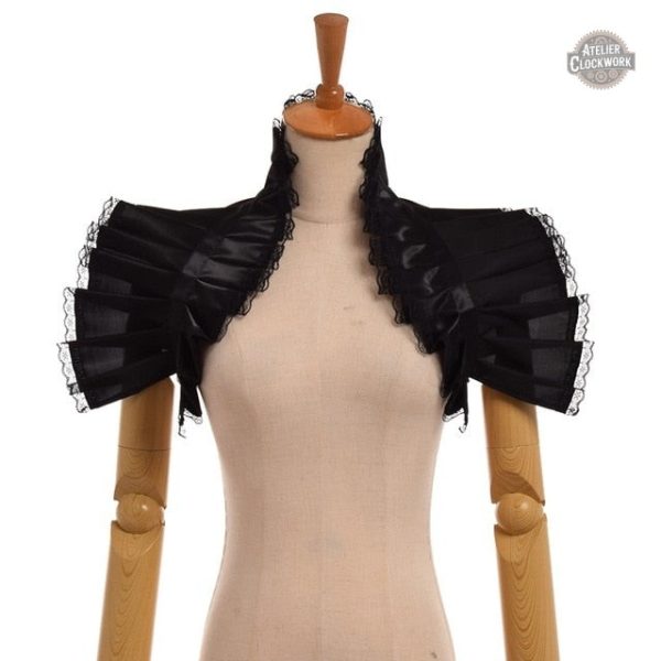 Épaulette Steampunk noire avec détails métalliques