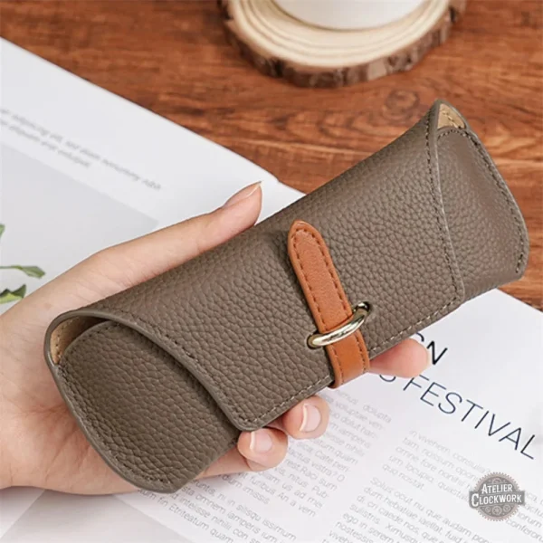Étui à lunettes en cuir vieilli