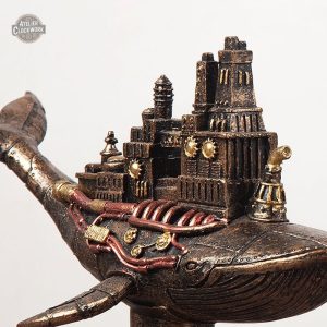 Baleine Steampunk décorative en métal