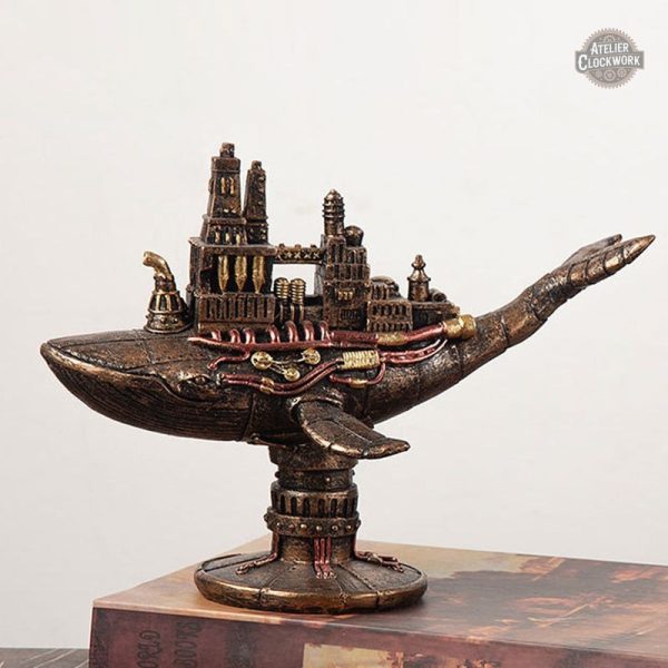 Décoration murale baleine steampunk unique