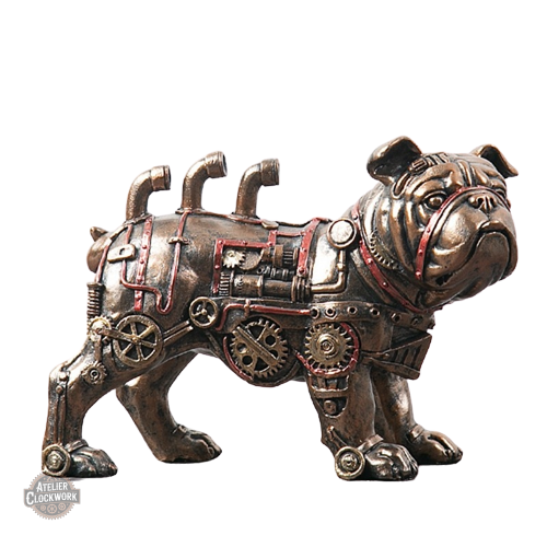 figurine-chien-robot-1 Chien robot décoratif steampunk en métal